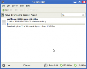 Interface GTK do Transmission