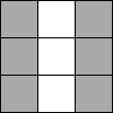 3x3 boxes with the second column white