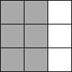 3x3 boxes with the third column white